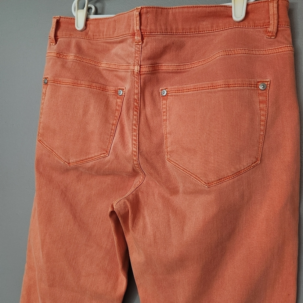 J.Jill Women’s Coral Authentic Fit Cropped Raw Hem Cotton Spandex Denim size 10 - Picture 5 of 13